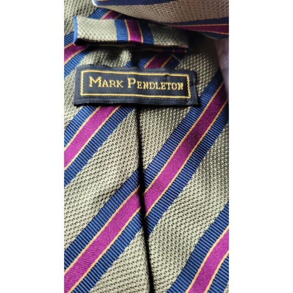 vintage mark pendleton mens tie blend made in italy striped classic width - Picture 4 of 6